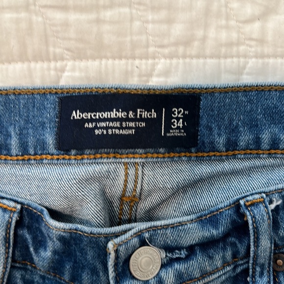 Abercrombie Mens 90s straight jean 32x34 classic wash - Picture 2 of 4